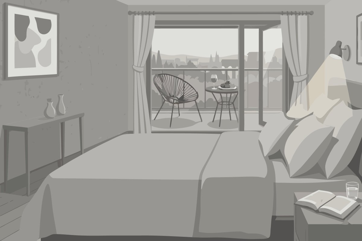 Retro Doppelzimmer mit Vintage-Look